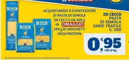 Sigma De Cecco pasta di semola varie trafile offerta