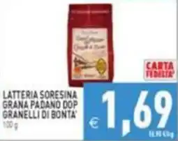 Supermercati Agorà Latteria Sorensina Grana Padano DOP Granelli di Bonta' offerta