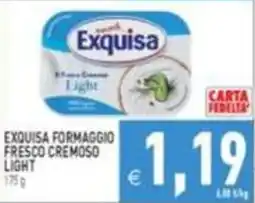 Supermercati Agorà Exquisa formaggio fresco cremoso light offerta