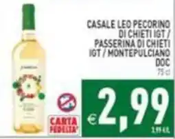 Supermercati Agorà Casale Leo Pecorino di Chieti IGT / Passerina di Chieti IGT / Montepulciano DOC offerta