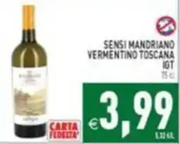 Supermercati Agorà Sensi Mandriano Vermentino Toscana IGT offerta