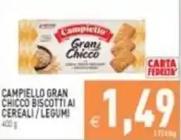 Supermercati Agorà Campiello Gran Chicco Biscotti ai Cereali / Legumi offerta