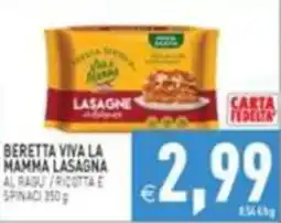 Supermercati Agorà Beretta Viva la Mamma Lasagne offerta