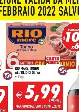 Iperfamily Tonno all olio di oliva offerta