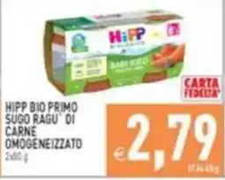 Supermercati Agorà Hipp bio primo sugo ragu' di carne omogeneizzato offerta