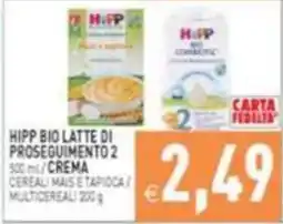 Supermercati Agorà Hipp bio latte di proseguimento 2 offerta
