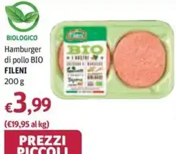 Futura Supermercati Hamburger di pollo BIO FILENI offerta
