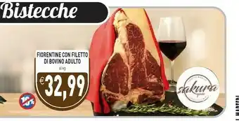Fiorentine con filetto di bovino adulto