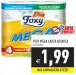 Supermercati Agorà Foxy Mega carta igienica offerta
