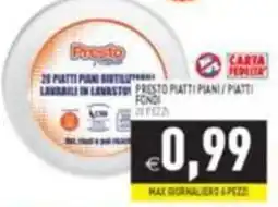 Supermercati Agorà Presto piatti piani offerta