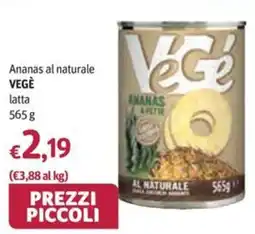 Futura Supermercati Ananas al naturale VEGÈ offerta