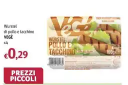 Futura Supermercati Würstel pollo e tacchino VEGÈ offerta