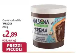 Futura Supermercati Crema spalmabile Valsoia offerta