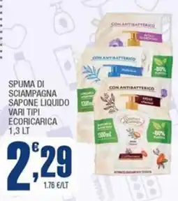 Splendidi e Splendenti Spuma di sciampagna sapone liquido ecoricarica offerta