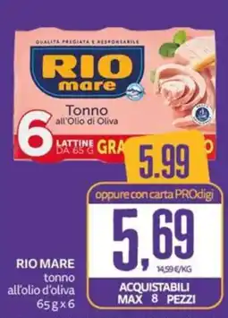 PRO7 Supermercati Rio mare tonno all'olio d'oliva offerta