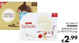 Eurospesa Ice cream x3 FERRERO Raffaello/Rocher offerta