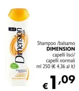 Eurospesa Shampoo /balsamo Dimension capelli lisci/capelli normali offerta