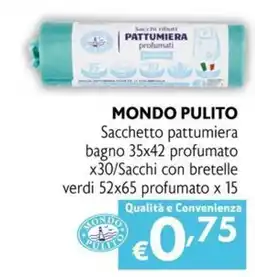 Eurospesa Sacchetto pattumiera bagno Mondo Pulito offerta