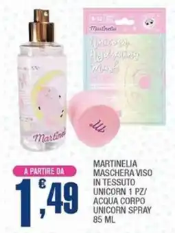 Splendidi e Splendenti Maschera viso in tessuto unicorn Martinelia offerta