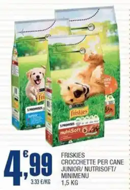 Splendidi e Splendenti Friskies crocchette per cane junior/ nutrisoft/ minimenu offerta