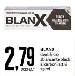 PRO7 Supermercati Blanx dentifricio sbiancante black ai carboni attivi offerta