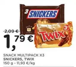 Poli Snack multipack x3 snickers, twix offerta