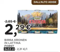 Poli Birra Kronen in lattina Forst offerta