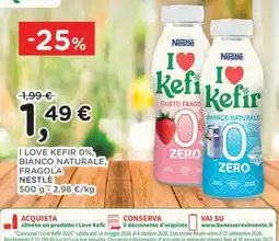Poli I Love Kefir 0% Bianco Naturale Fragola Nestlé offerta