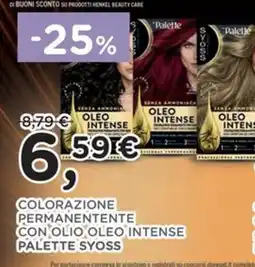 Poli Colorazione permanente con olio Oleo Intense Palette Syoss offerta