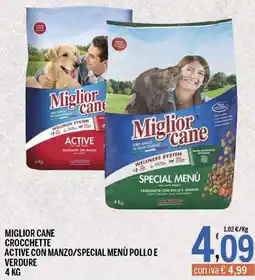 Gruppo Pascar Miglior cane crocchette active con manzo/special menù pollo e verdure offerta