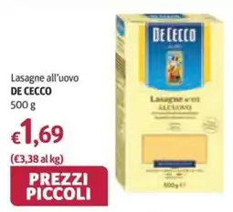 Futura Supermercati Lasagne all'uovo De Cecco offerta
