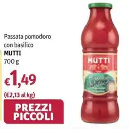 Futura Supermercati Passata pomodoro con basilico Mutti offerta