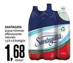 PRO7 Supermercati Acqua minerale effervescente naturale Santagata offerta
