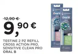 Poli Testine 2 pz refill cross action pro, sensitive clean pro oral b offerta