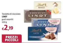 Futura Supermercati Tavoletta di cioccolato Lindt gusti assortiti offerta