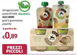 Futura Supermercati Omogeneizzati purea di frutta biologico Alce Nero offerta