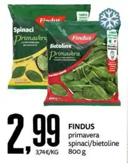 PRO7 Supermercati Findus primavera spinaci/bietoline offerta