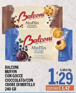 Gruppo Pascar Balconi Muffin con gocce di cioccolato/con cuore di mirtillo offerta