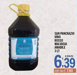 Gruppo Pascar San Pancrazio vino rosso malvasia amabile offerta