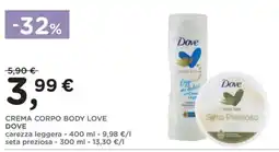 Poli Crema corpo body love Dove offerta