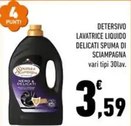 Conad Margherita Puma & Scampagna detergente lavatrice liquido delicati spuma di sciampagna offerta