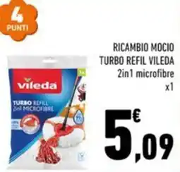 Conad Margherita Ricambio mocio turbo refill vileda 2in1 microfibra offerta
