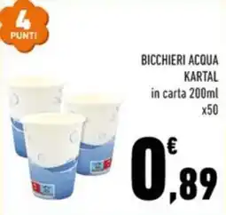 Conad Margherita Bicchieri acqua Kartal offerta