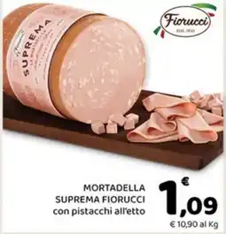 Conad Margherita Mortadella Suprema Fiorucci con pistacchi offerta