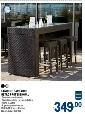 Metro Bancone barbados metro professional offerta