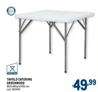 Metro Greenwood tavolo catering offerta