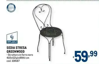 Metro Greenwood sedia stresa offerta
