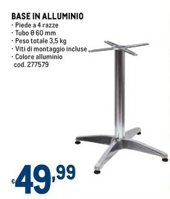 Base in alluminio