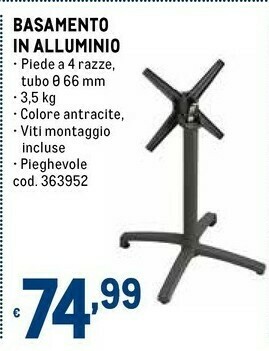 Metro Basamento in alluminio offerta