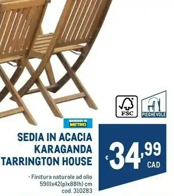 Metro Sedia in acacia karaganda tarrington house offerta